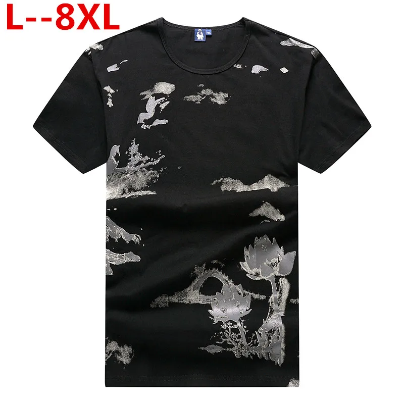 Футболка мужская с мультяшным принтом х/б 10XL 8XL 6XL 5X 2019|Футболки| |