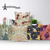 Funda de cojín de Decoración Retro Para el hogar, cubierta de almohada de 45x45 cm con flores de plantas de colores, decoración para sofá y casa de granja ► Foto 1/6