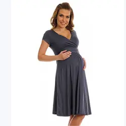 Платье для беременных для фотосессии с v-образным вырезом Красочное платье Maternty фотосессия реквизит стрейч с короткими рукавами хлопок