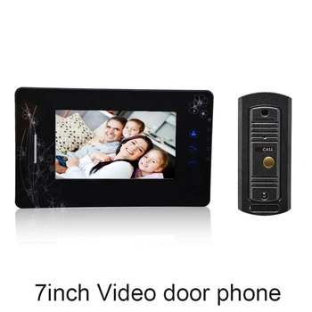 

(1 set) Home use 1 to 1 Video door phone smart home system Video intercom waterproof camera 7 inch color monitor free shipping