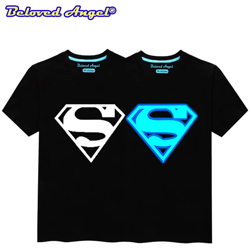 

Beloved Angel Luminous New Summer Short Sleeves T-Shirts For Boys Girls Superman Batman T Shirt Kids Christmas Baby Girl Tops
