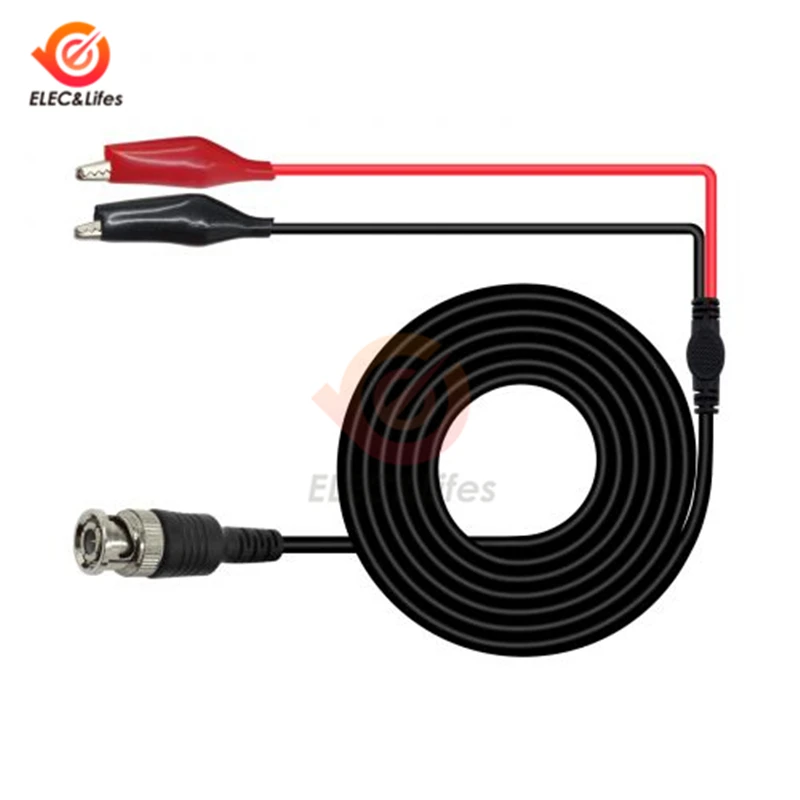 1Set BNC Male Plug to Dual Alligator Clip Oscilloscope Test Probe Lead Cable 1M Multifunction Combination Test Cable Wire