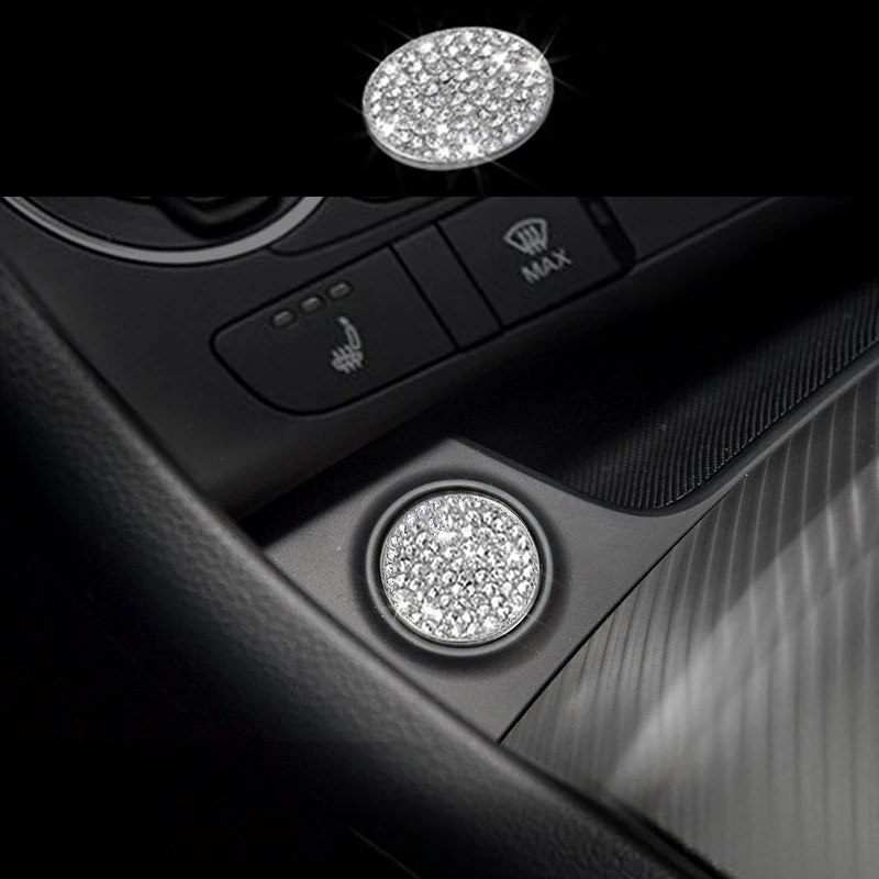 

Diamond Style Car Engine Start Button Case Cover Trim For Audi Q3 2015-2017