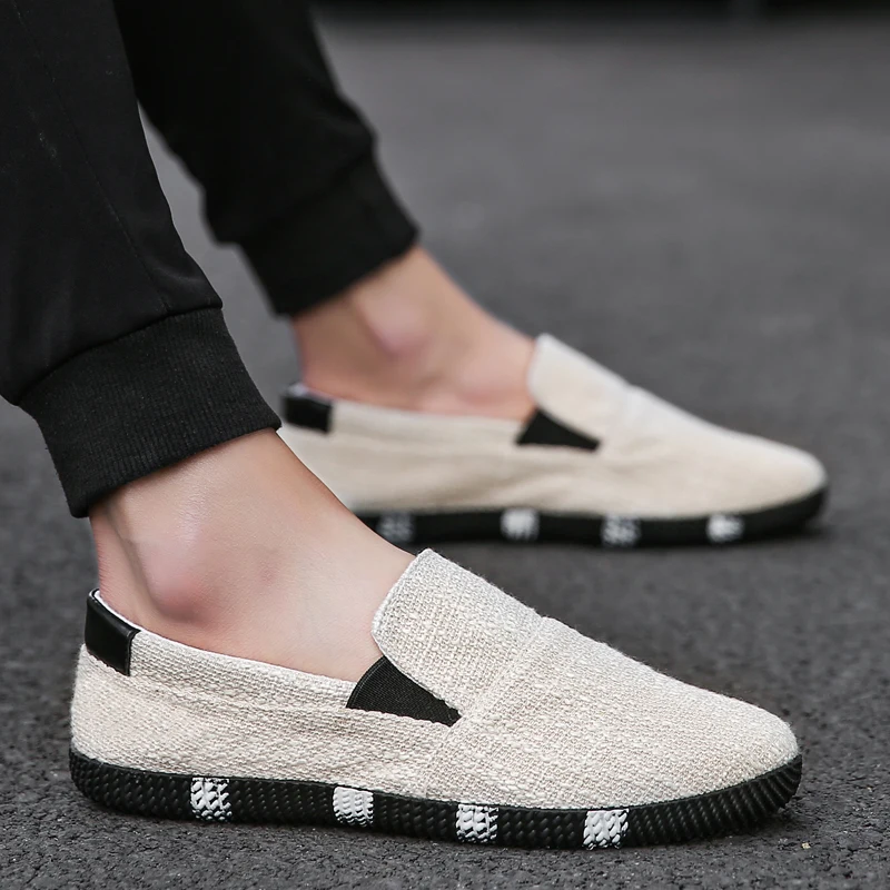 

Men Shoes Spring Autumn Casual Slip-on Style Breathable Comfortable Canvas Light Loafers Driving Shoes Jbllyy 2019 New Fashion