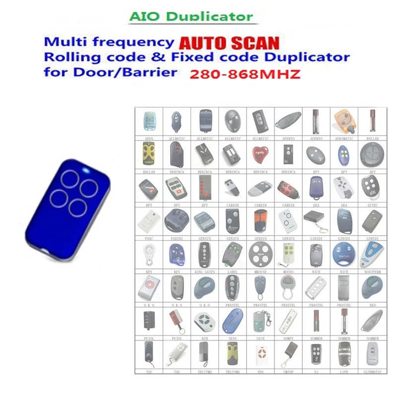 

2pcs FOR BFT multi frequency auto scan rolling code & fixed duplicator for door/ barrier 280-868 mhz free shipping