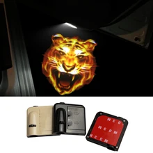 2pcs 3D Cartoon Tiger Wireless Car Door Laser Projector LED Welcome Logo Shadow Projection Light Powered by Battery