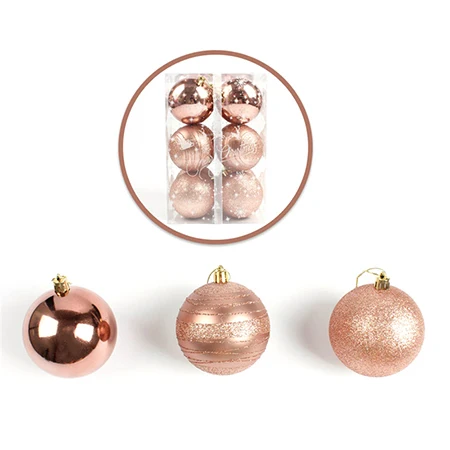 12Pcs 6cm Christmas Tree Ball Baubles Christmas Party Ornament For Festival Party Supplies Home Decoration Gifts 5 Colors - Цвет: Gold