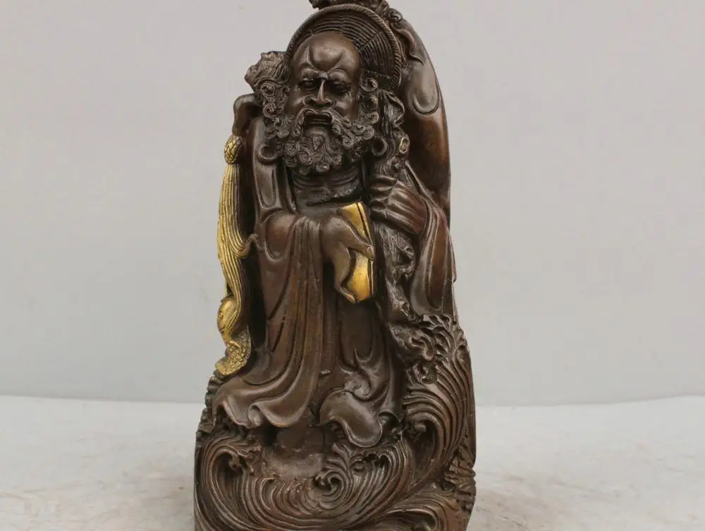

14'' China Buddhism Founder Dharma Bodhidharma Buddha Guru Monk Bronze Statue
