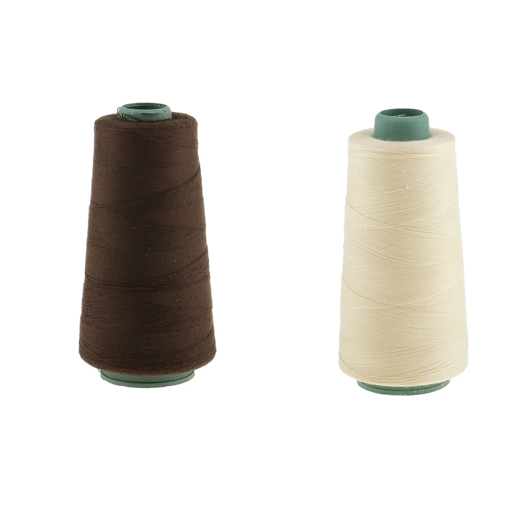 

2Pcs Hair Weave Weaving Sew Sewing Bead Feather Decor Thread for Weft Hair Extensions