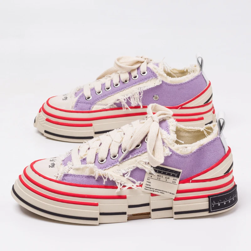 Prova Perfetto Lovers парусиновая обувь карамельного цвета на платформе с кисточками на шнуровке кроссовки женские повседневные однотонные кроссовки на толстой подошве женские кроссовки - Цвет: Фиолетовый