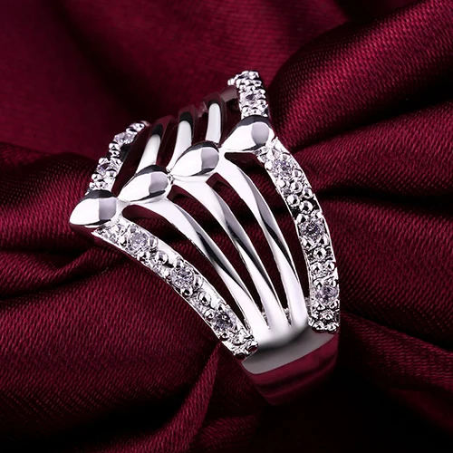 Bluelans Size 8 Women's Men's Multilayer Wedding Party Ring for Lover's Couple Gift