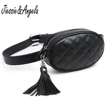 Jiessie& Angela Женская поясная сумка черного цвета из искусственной кожи поясная сумка на пояс женская модная сумка на плечо с кисточками Повседневная поясная сумка