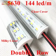 Smarstar 12 V 0,33 м двойной ряд 5630 бар свет углу V-Алюминий Shell молочно-снимите крышку светодиодные полосы света 33 см светодиодные лампы
