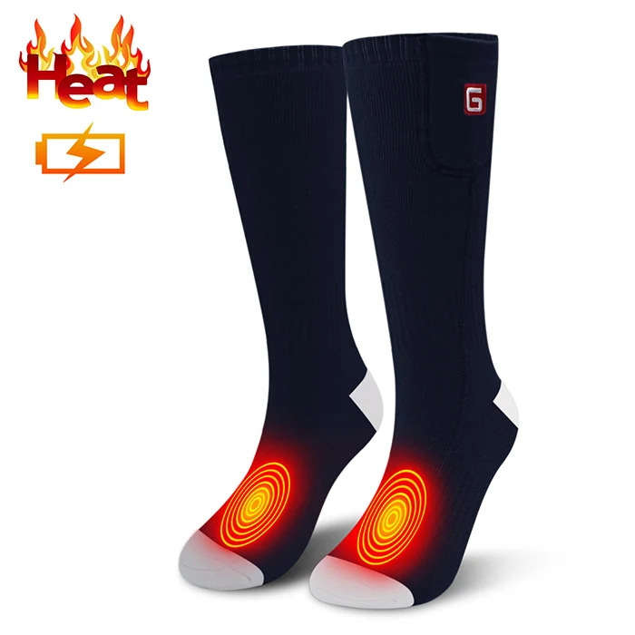 GV умные носки с электрическим подогревом для мужчин для холодной зимы, теплые лыжные носки, аккумуляторные нагревающие носки для женщин - Цвет: Deep Blue