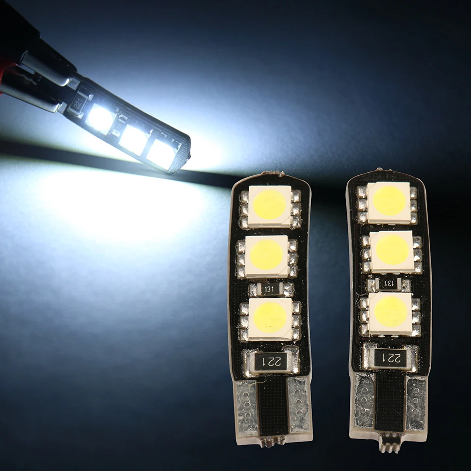 

10pcs Super Bright Double CANBUS Error Free T10 194 168 W5W 6 SMD 5050 LED Car Auto Bulbs Light Parking Width Lamps