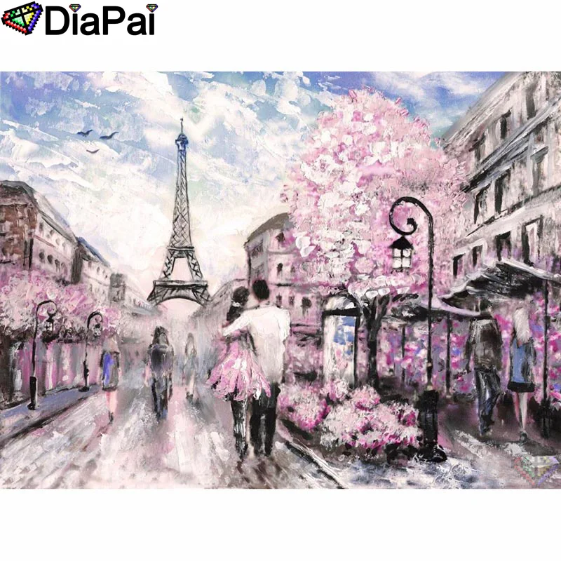 

DIAPAI 100% Full Square/Round Drill 5D DIY Diamond Painting "Tower scenery" Diamond Embroidery Cross Stitch 3D Decor A20151