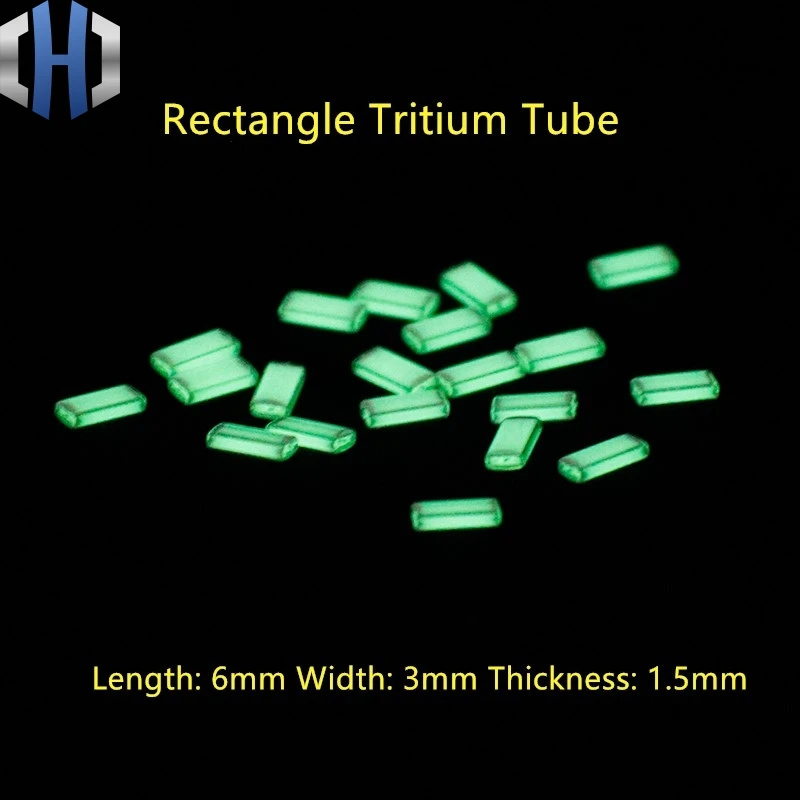 Самоосвещающаяся прямоугольная тритиевая газовая трубка прямоугольная EDC люминесцентная трубка DIY Самостоятельная светящаяся 10 лет