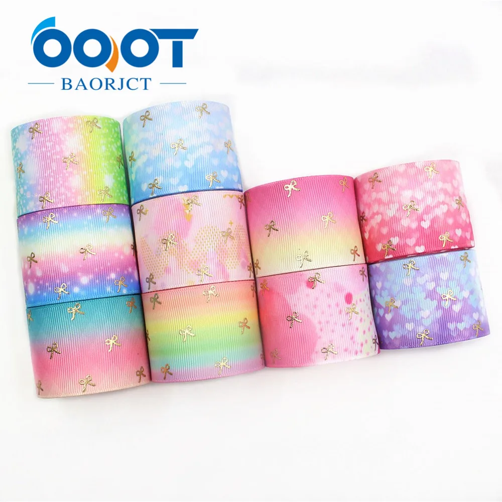 I-19625-1429 1-1/2 '✸ мм горячее тиснение золотом лук градиент радужный узор