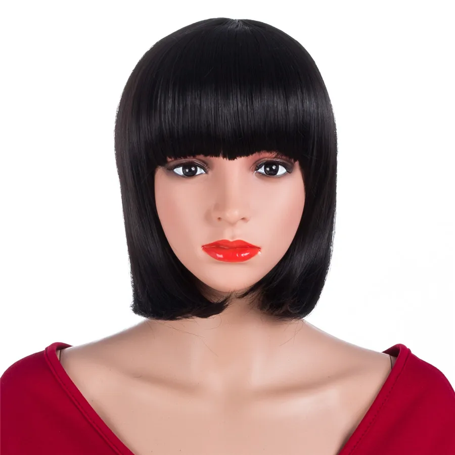 

Aigemei Straight Short Synthetic Fiber 10 Inch 158g Heat Resistant BOBO Cosplay Wigs