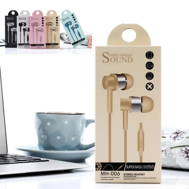 

WPAIER MH-006 Twist Rope headphone with mic wire Control Stereo headset Universal type beaut earphone for ios/Android