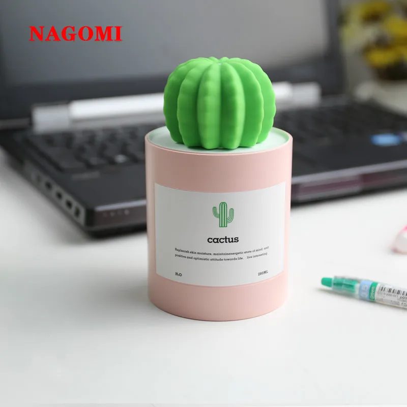 

280ML USB Electronic Aroma Essential Oil Diffuser Cactus Ultrasonic Air Humidifier Mist Maker For Home Car