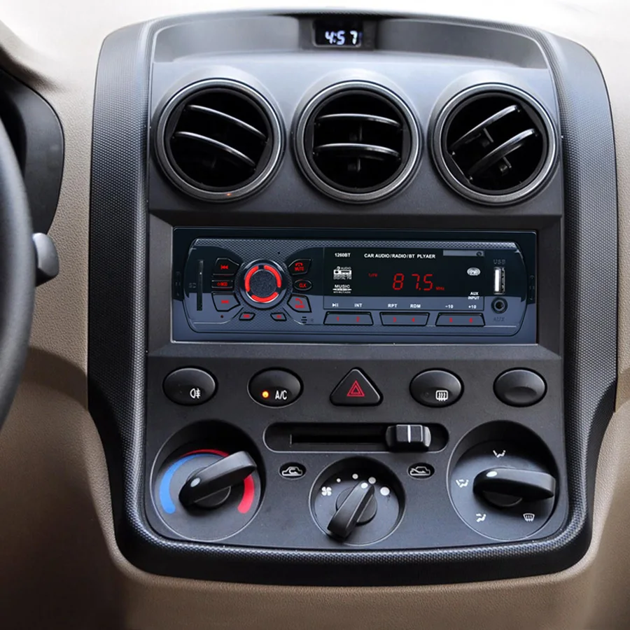 Автомобильный аудио плеер 12 в 1 DIN In-Dash Bluetooth Стерео FM радио MP3 аудио плеер Aux вход приемник SD USB MP3 радио для автомобилей