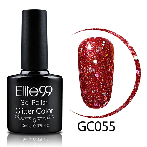 Elite99, 10 мл, блестящий гель для ногтей с блестками, лак для ногтей, легко отмачивается, Алмазный Гель-лак для ногтей, нужен, машина, стабильная основа, верхнее покрытие, лак для ногтей - Цвет: GC055
