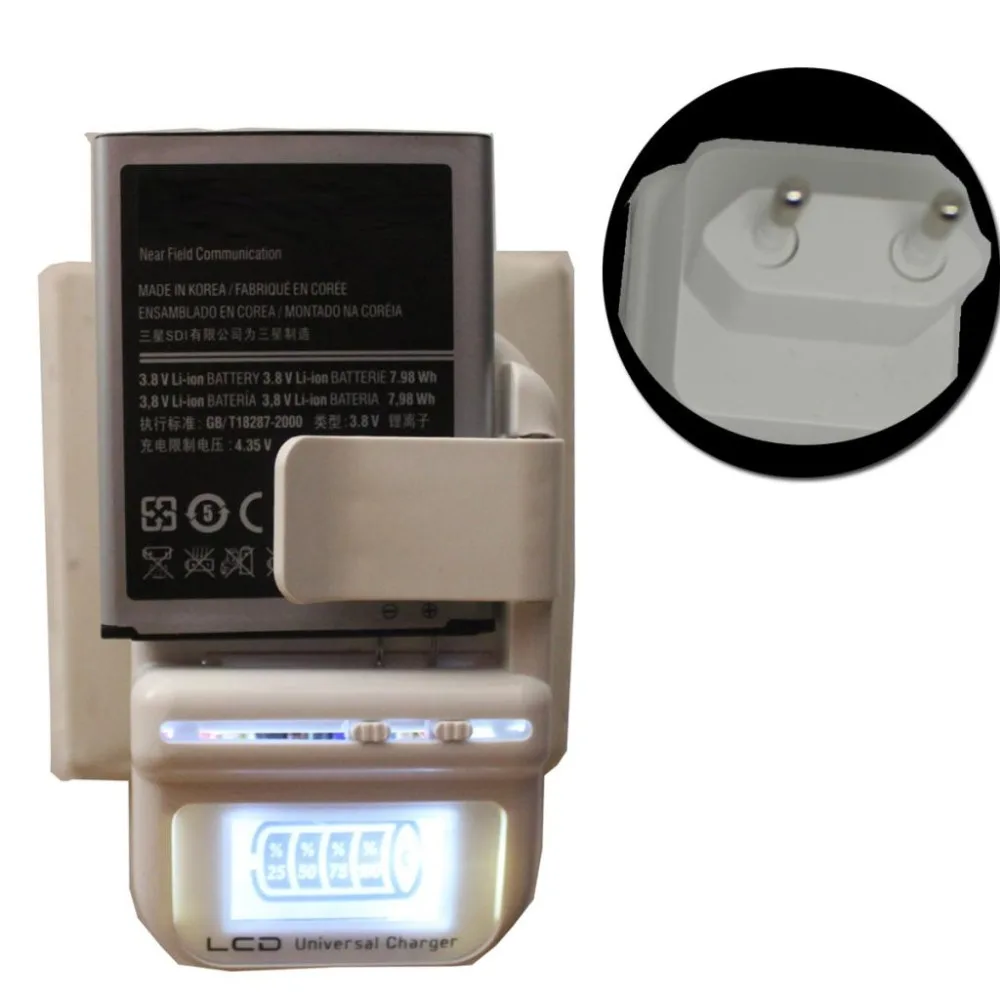 

EU PLUG Universal Battery Charger LCD Indicator Screen For Cell Phones USB Charger For Samsung HTC LG Battery Charger +Tracking
