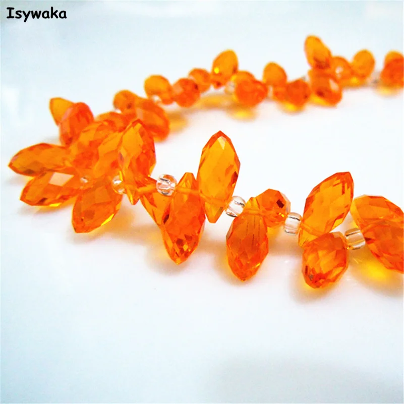 100pcs 6*12mm Orange Colors Faceted Teardrop Austria Crystal Beads DIY