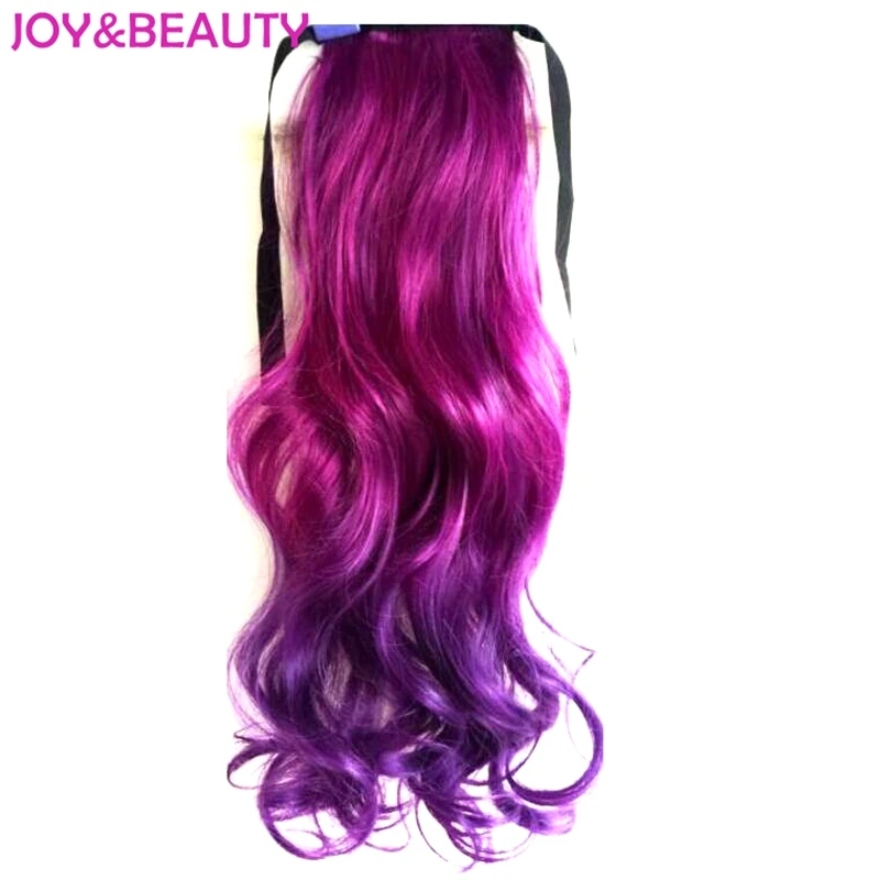 

JOY&BEAUTY Hair High Temperature Fiber Long Wavy Ombre Clip In Sythetic Hair Ponytail 22inch 14Color Available