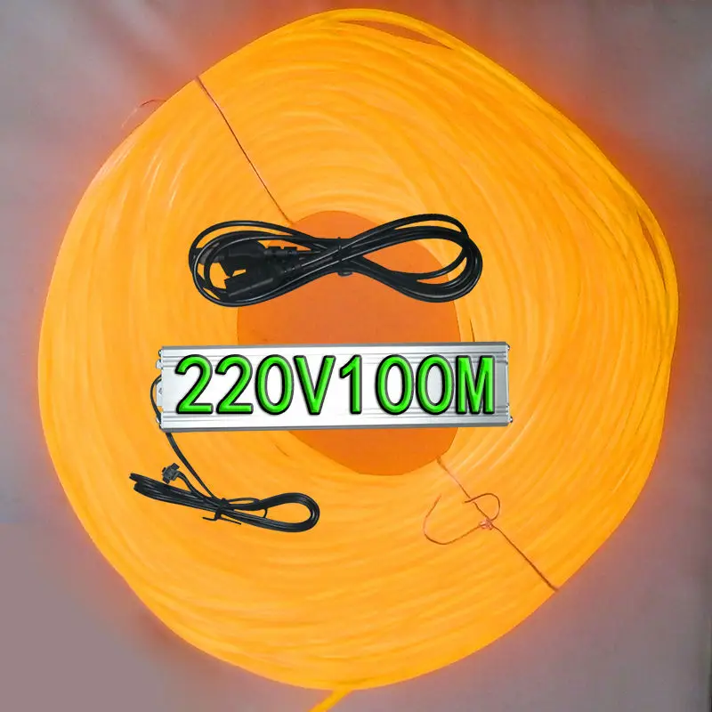 15 м Flexiblediameter2.3MM EL юбка провода и 12VDC el инвертора для праздника, вечерние, праздника и украшения дома