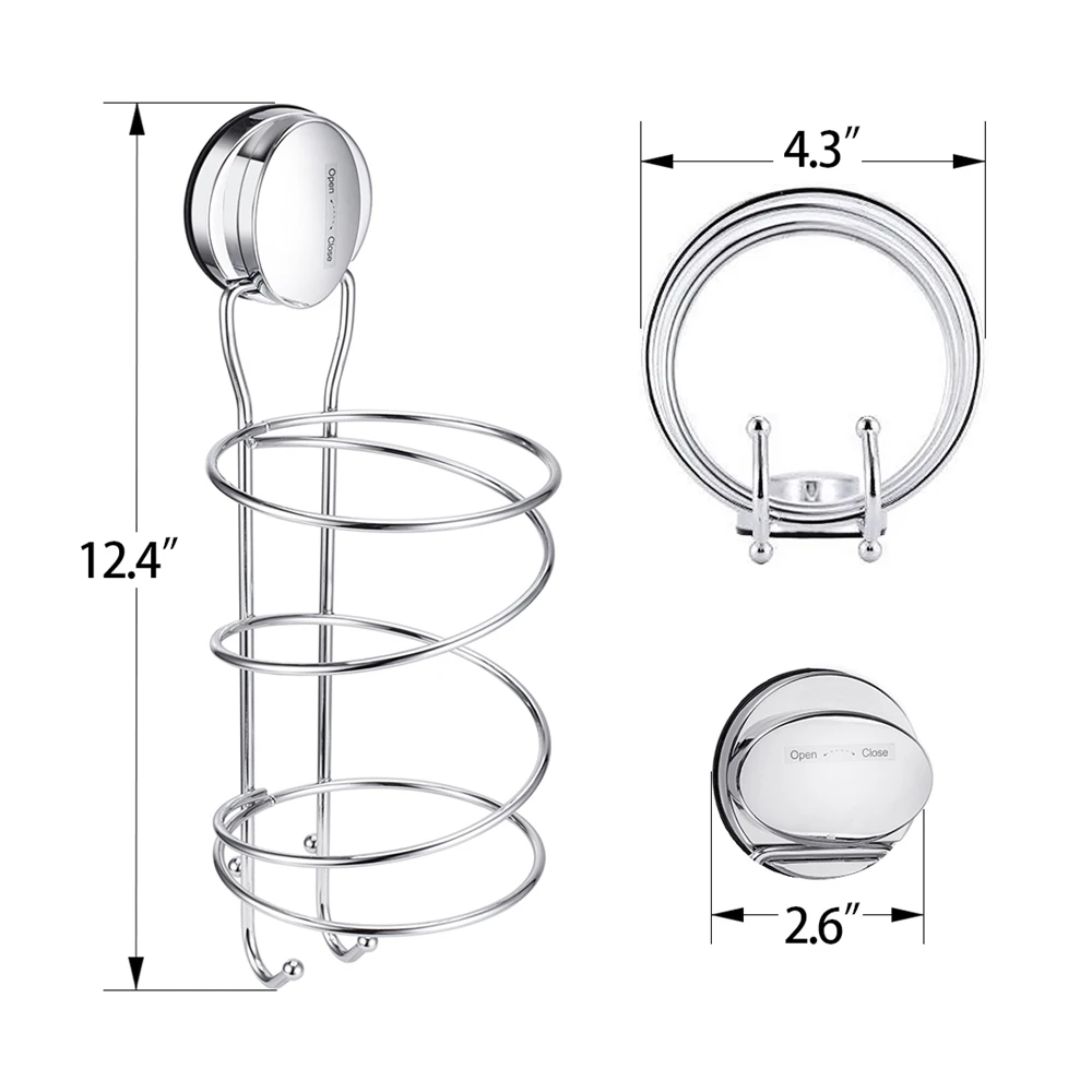 Держатель для фена, спиральная форма мощное вакуумное присасывание чашки фен для волос стойки рамка, подставка для выпрямителя волос подвесной стеллаж