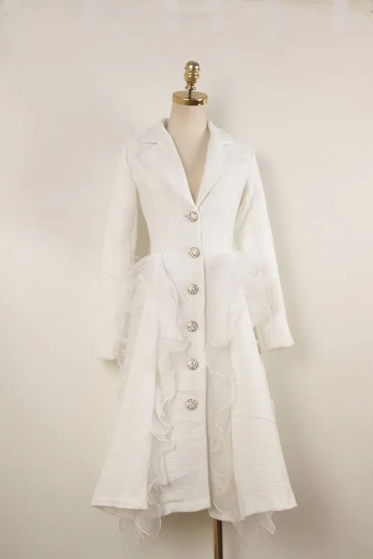 Z-ZOUX, Женское зимнее пальто, винтажное, перо, длинное пальто, Женское пальто, лист лотоса, однобортное, белое, тонкое