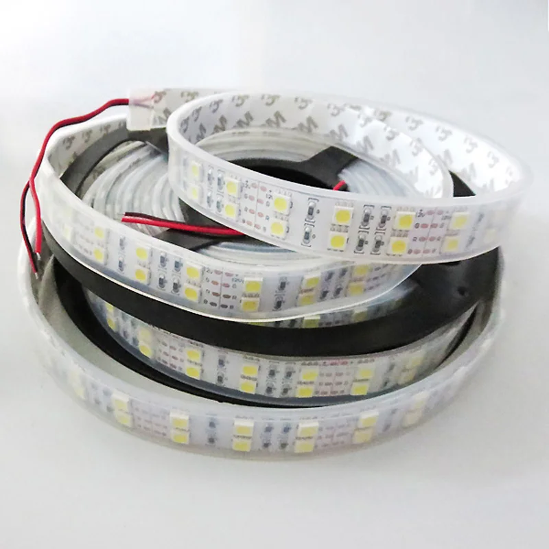 

5M 16.4ft 12V SMD RGB 5050 IP67 Waterproof 600 LED Double Row Tube Led Strip Lights Lamps RGB White Red Green Blue