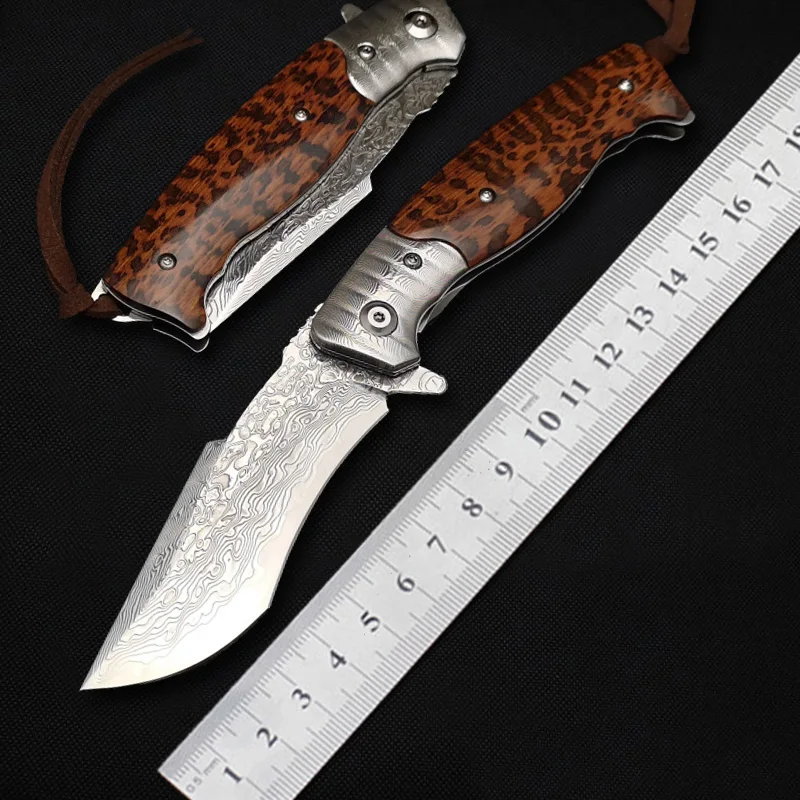 MK 67 слоев дамасской стали шарикоподшипник Складной нож Открытый EDC складные ножи