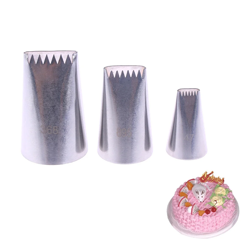 3pcs set Basket Weave Tips Icing Piping Nozzle Tips Stainless Steel