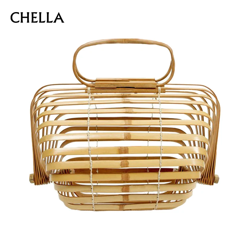 Women Bamboo Bags Female Summer Beach Handbag Lady Vintage Ratten Knitted Bag INS Popular Travel Fold Hollow Clutch Tote SS0400 die ratten
