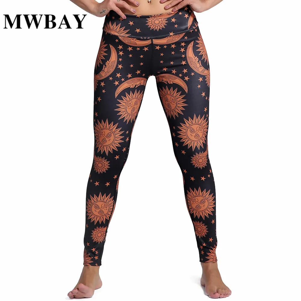 

MWBAY 2017 Women Sweat Pants High Elastic Leggings for Workout Pintura Print Fitness Southeast Asia Style Leggings for Women