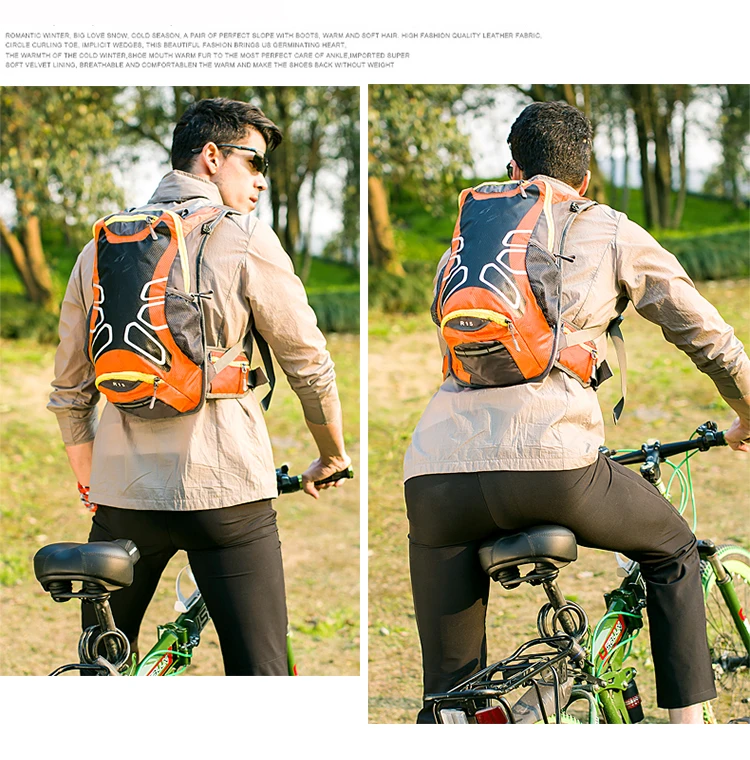 15л Водонепроницаемый велосипедный рюкзак, Мужская Женская MTB велосипедная сумка для воды, нейлоновый рюкзак для велоспорта, пешего туризма, бега, гидратации