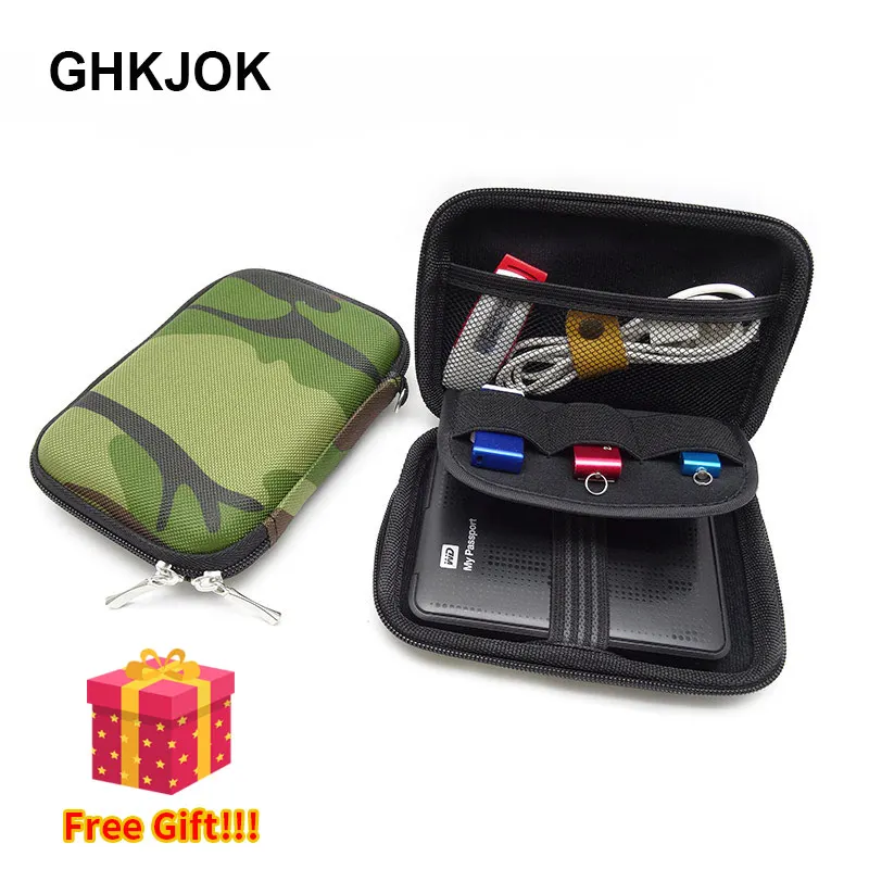 

Military green Carry Case Cover for 2.5 inch Power Bank Earphone U Disk USB external WD seagate HDD Hard Disk Drive Protect Bag