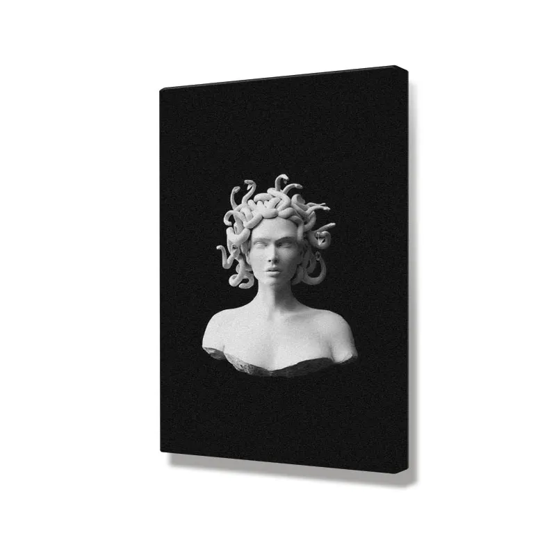 Medusa Gorgon Plaster statue nordic modern portrait Home living Room Bedroom Decor Print Poster Picture Painting Wall Art Canvas