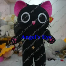 Талисман аниме розовое ухо Новая Милая Черная кошка костюм талисмана Pussycat Puss Eyra киска котенок Tomcat карнавал cascotte костюм SW1320