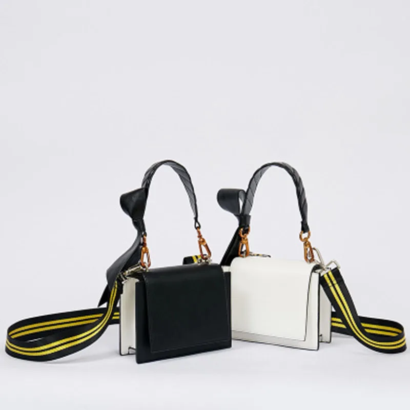 

2019 fashion new Wide shoulder strap PU leather Women's Designer Handbag Elegant Female Flip Small Bag Shoulder Messenger bags