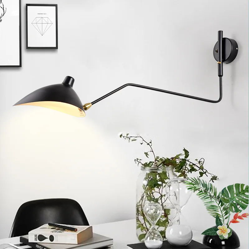 Industrial Vintage Black Retro Loft  Wall Lamps French Designer Rotating Sconce Wall Lights For Home Interior Decor CE UL (22)