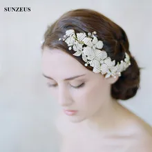 Красивый бисер цветок свадебный гребень золотой цвет свадебный головной убор аксессуары mariage главный SQ0199