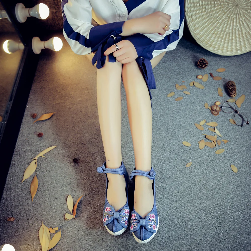 Платье с цветочным принтом и бантом с вышивкой обувь на платформе сезон: весна–лето женские туфли-лодочки на танкетке Повседневное каблуки Ремешок на щиколотке Мэри Джейн размеры 34–41