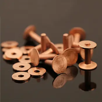 

High quality Copper rivets & burrs 1/2" leather craft belt luggage rivets studs Permanent Tack Fasteners