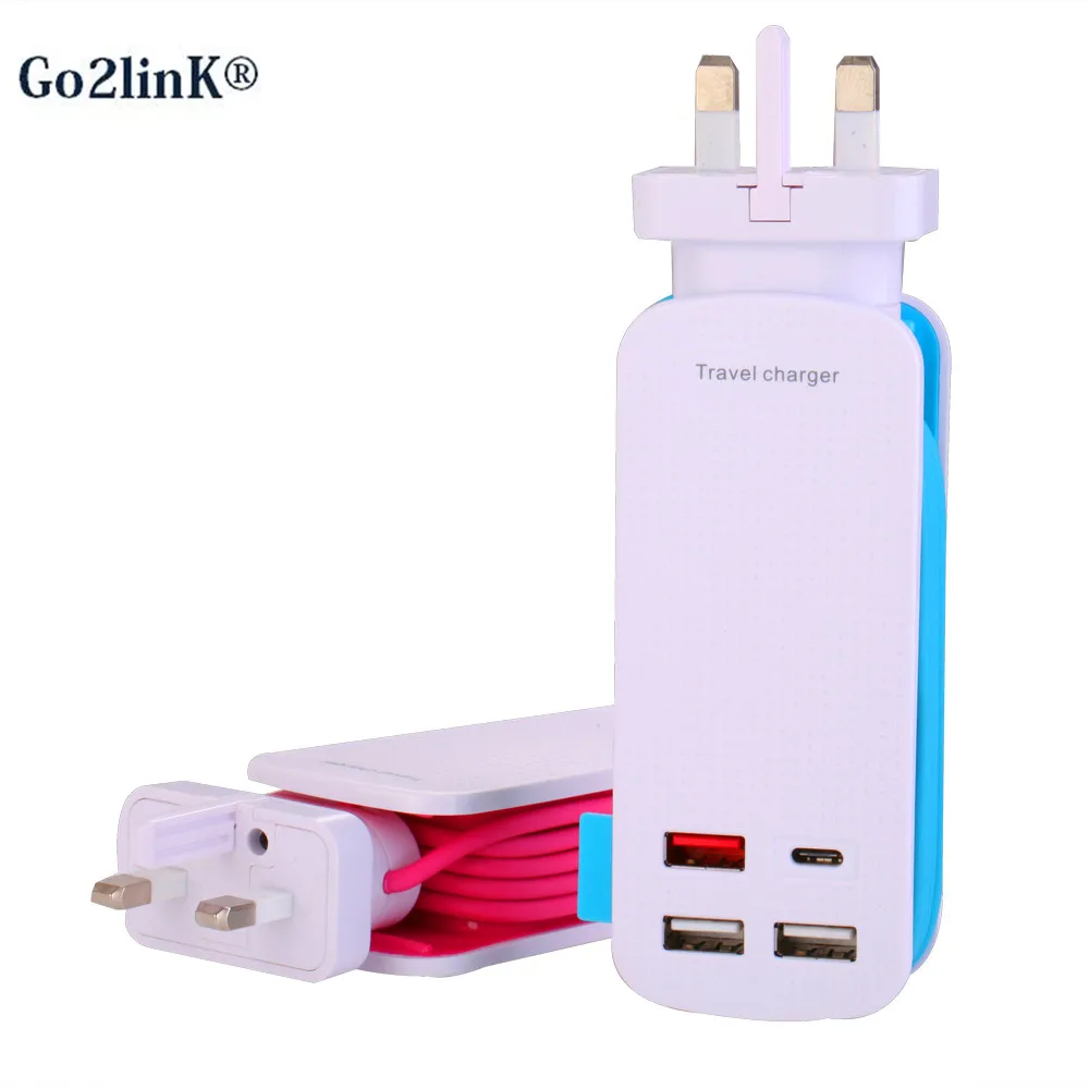 50 Вт QC Quick charge 3 0 Type C 4 в 1 US/EU/UK/AU заглушки для путешествий Usb зарядное устройство