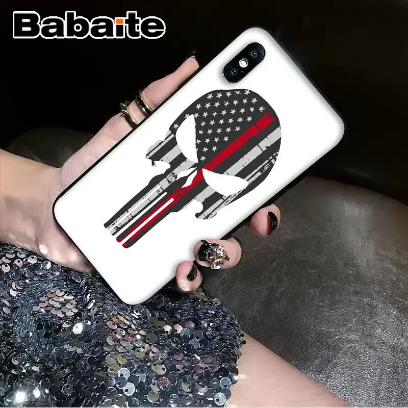 Babaite Каратель Череп DIY Роскошный Высокий протектор на конце чехол для iPhone 5 5Sx 6 7 7plus 8 8Plus X XS MAX XR