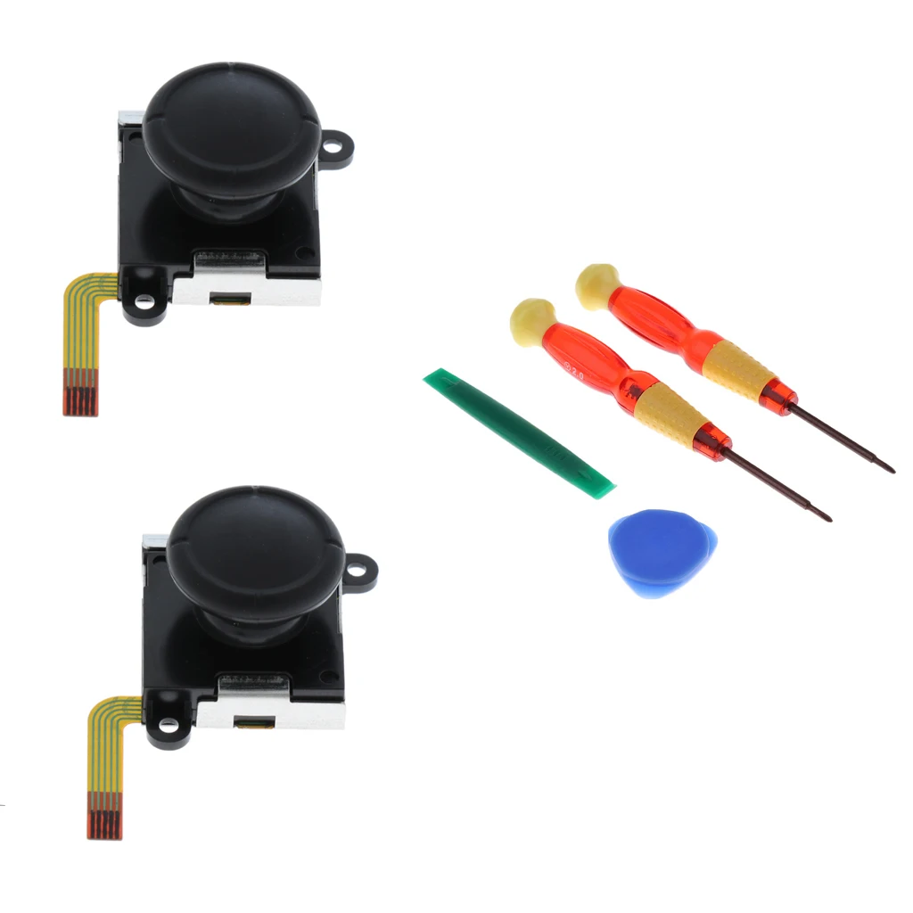2Pcs L/R Analog Sensor Joypad Joystick Rocker Controller Button Repair Part with Prying Tool for Nintendo Switch Joy-con